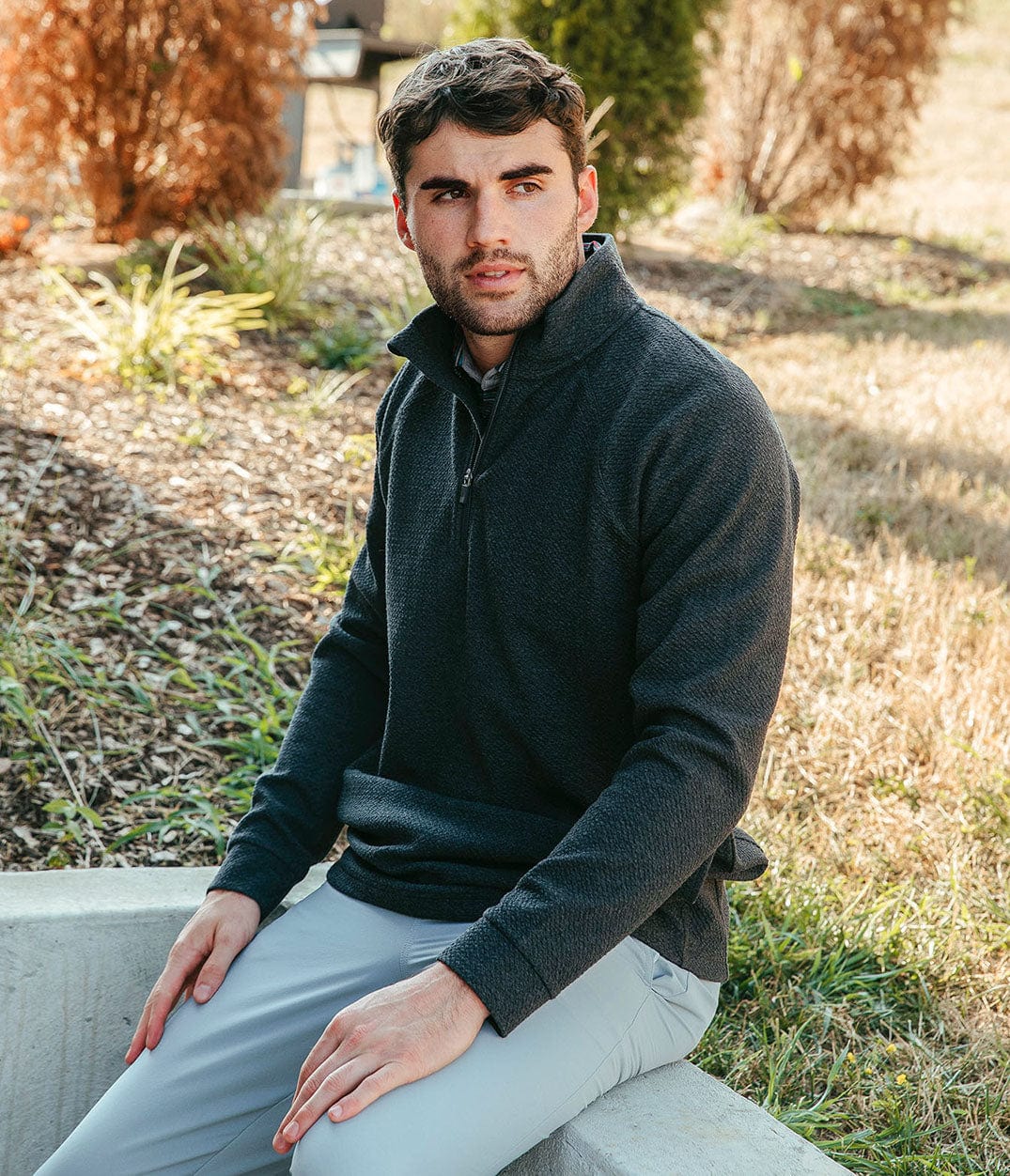 Dallas Performance Qtr Zip - Charcoal | Southern Shirt