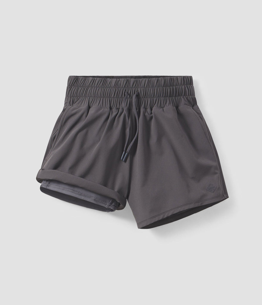 Womens Lined Hybrid Shorts - Magnet (6656394985524)