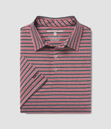 Cahaba Heather Stripe Polo - Black Cherry