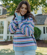 Crewneck Intarsia Sweater - Vivid Horizon