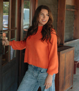 Feather Knit Mockneck Sweater - Koi