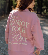 Happy Thoughts Puff Print Sweatshirt - Lilas