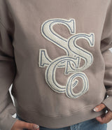 Preppy Front Print Sweatshirt - Hazelnut
