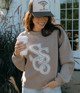 Preppy Front Print Sweatshirt - Hazelnut