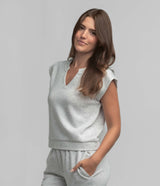 AstroKnit V Neck SS - Stone