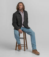 Stretch Twill Shacket - Iron Ore