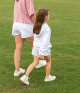 Youth Girls Hybrid Hoodie - Bright White