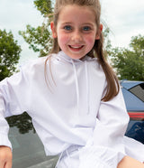 Youth Girls Hybrid Hoodie - Bright White