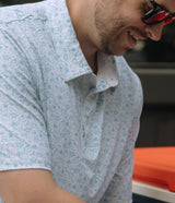 Biggest Fan Printed Polo - Powder Blue