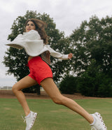 Womens Lined Hybrid Shorts - Rio Red