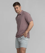 Cahaba Heather Stripe Polo - Black Cherry