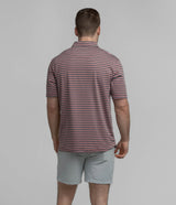 Cahaba Heather Stripe Polo - Black Cherry