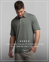 Crestline Stripe Polo - Dark Forest