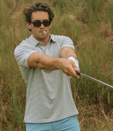 Heather Madison Stripe Polo - Dusty Olive