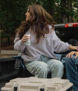 Comfy Cozy Cable Sweater - Orchid Petal