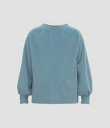 Girls Feather Knit Sweater - Chalky Blue