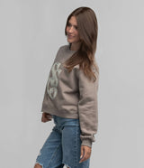 Preppy Front Print Sweatshirt - Hazelnut