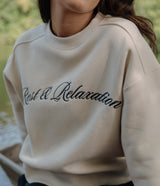 Preppy Front Print Sweatshirt - Parchment