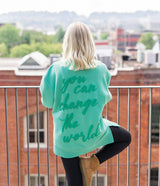 Happy Thoughts Puff Print Sweatshirt - Aloe