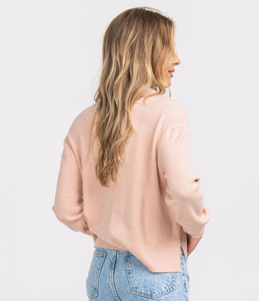 Knit Polo Sweater - Faded Coral